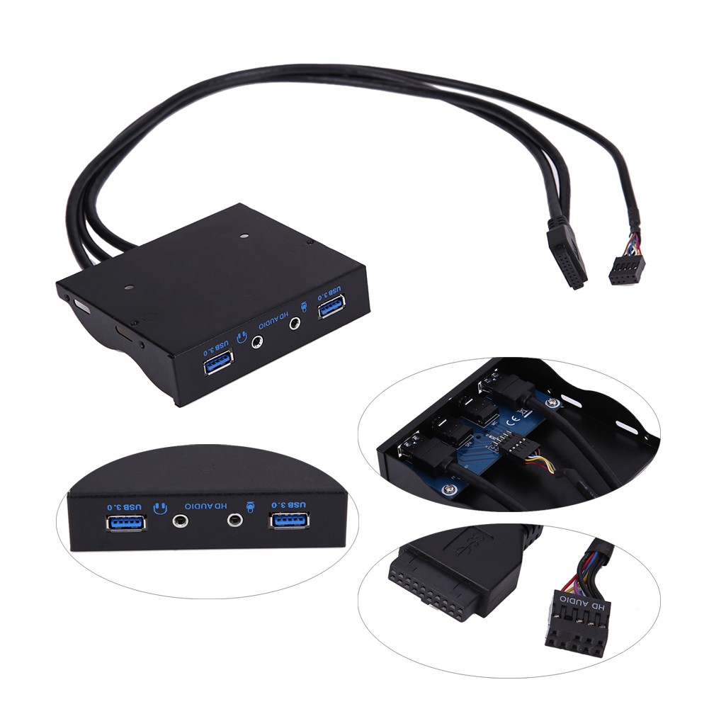 Bộ chia cổng 3.5 " 20Pin sang 2 cổng USB 3.0 kèm phụ kiện | BigBuy360 - bigbuy360.vn