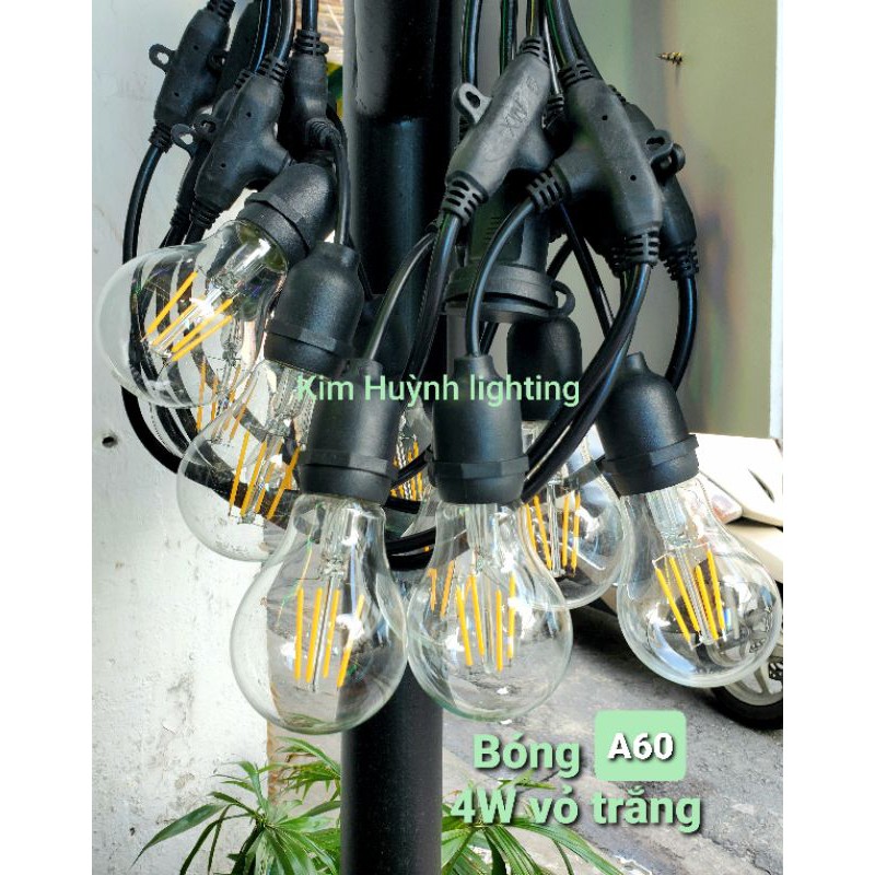 BỘ ĐUI DÂY ĐÚC BÓNG EDISON A60 SỬ DỤNG NGOÀI TRỜI