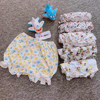 (Hình video thật) Combor quần đùi chất đẹp 100% cotton họa tiết dễ thương cho bé gái, quần đùi chục từ sơ sinh đến 3 tổi