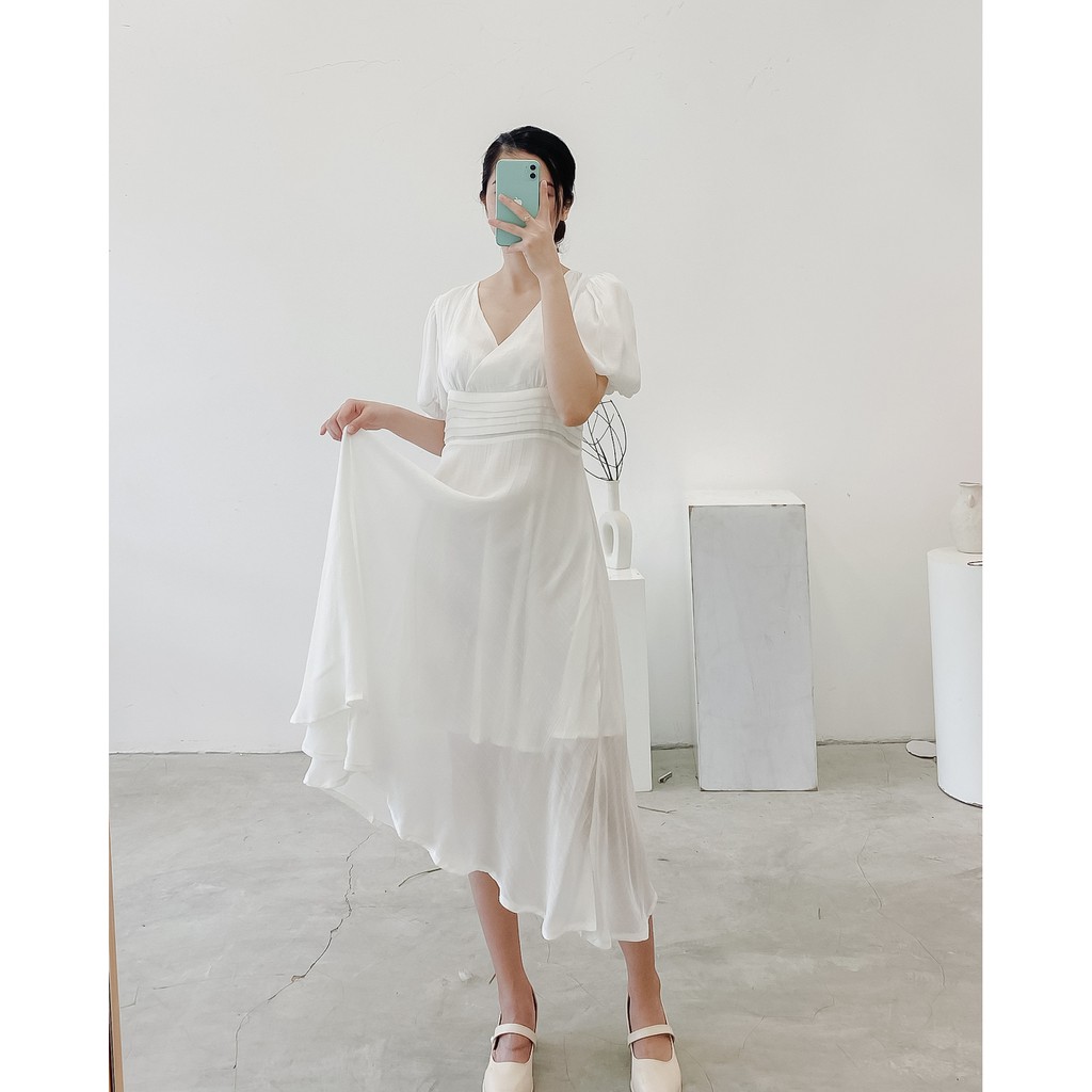 [ Miều ] Đầm cổ tim tay ngắn Monaca Dress