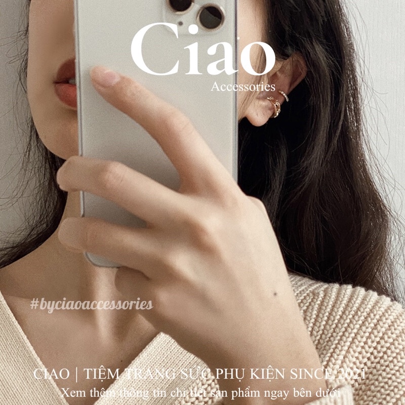 [BEST SELLER] Khuyên vành tai/ Kẹp vành tai mạ bạc thiết kế lấp lánh mới lạ trendy Ciao accessories