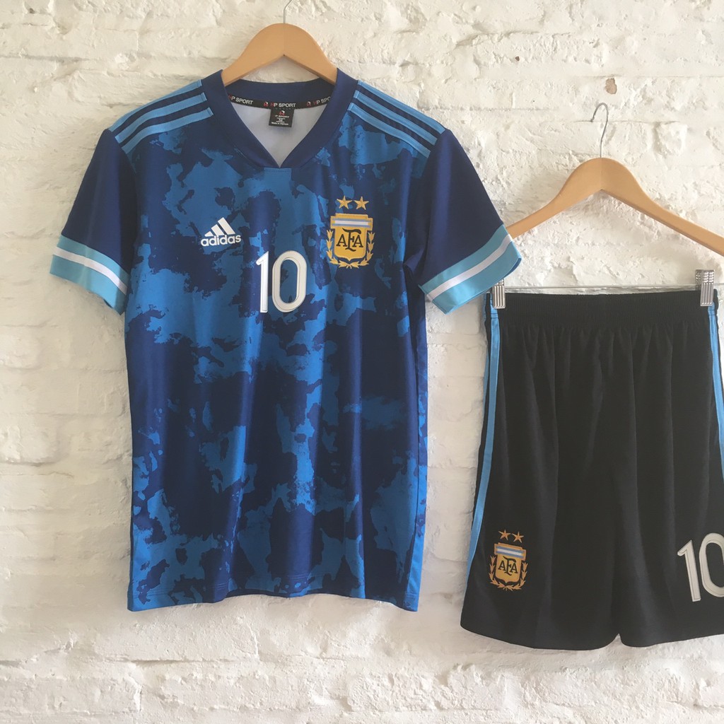 Bộ quần áo bóng đá Ngôi sao Messi argentina xanh sân khách | BigBuy360 - bigbuy360.vn