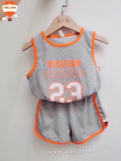 Bộ sát nách bé trai in số 23