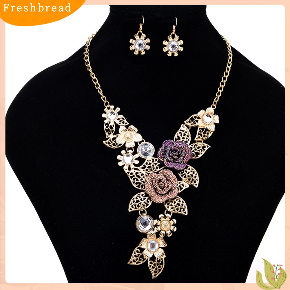 Bộ Đồ Thời Trang Thiết Kế Dễ Thương Cá Tính| Bộ Vòng cổ + Bông Tai HìNh Lá ĐíNh Đá Xinh XắN