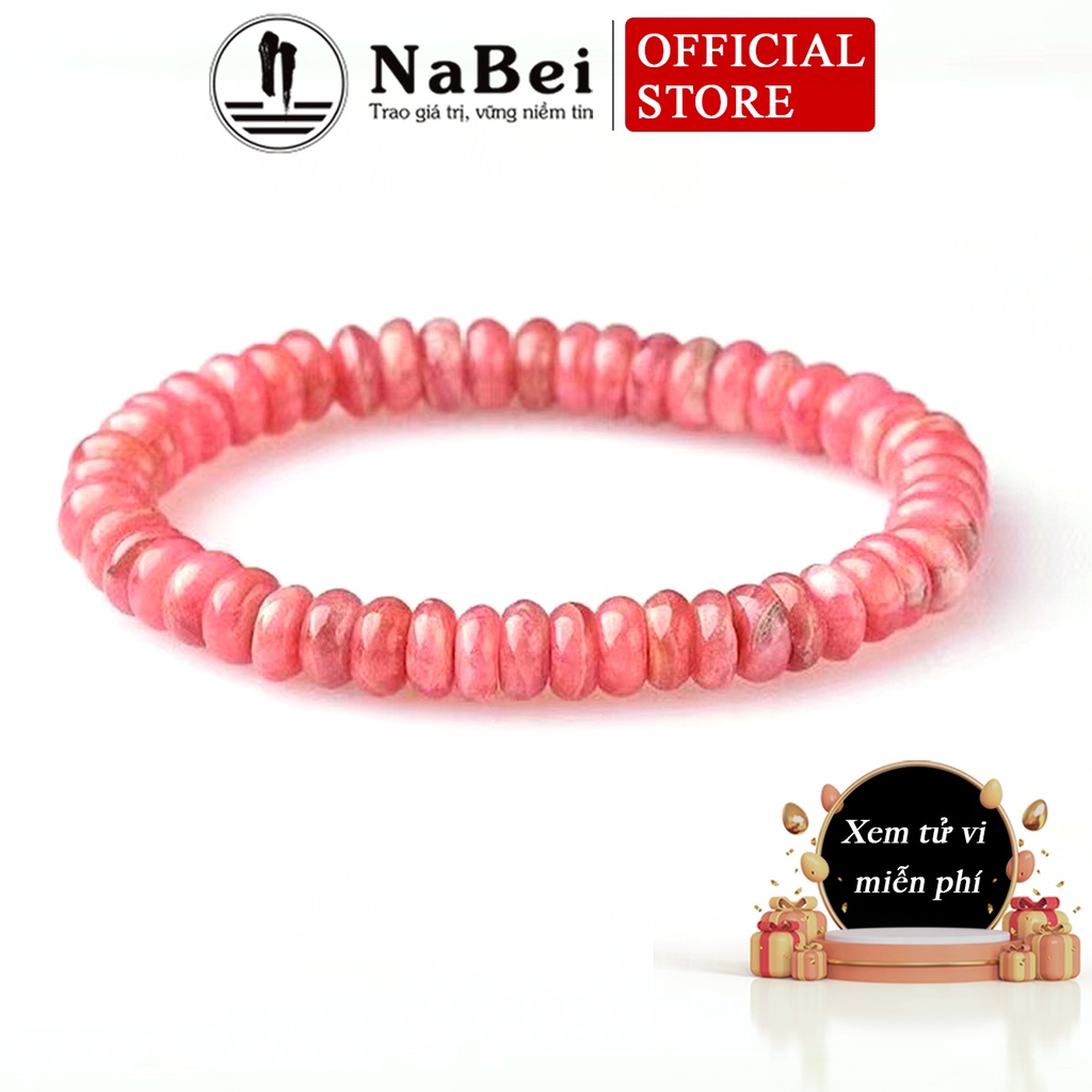 Vòng Tay Phong Thủy Đá Đào Hoa Tự Nhiên Phù Hợp Cho Mệnh Hỏa NB71 - Phong Thuỷ NaBei Store