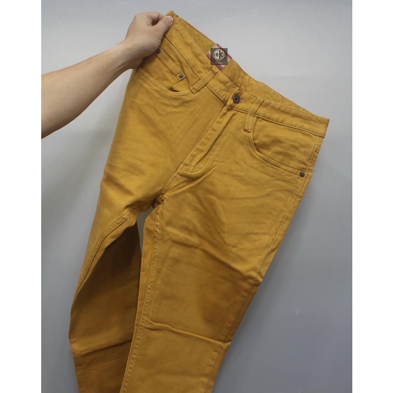 Quần Kaki Jean Màu Vàng Đậm KA-15 Quần Kaki Nam Dáng Ôm Đứng, Chất vải co giãn thoải mái, Sang trọng lịch sự - Dok