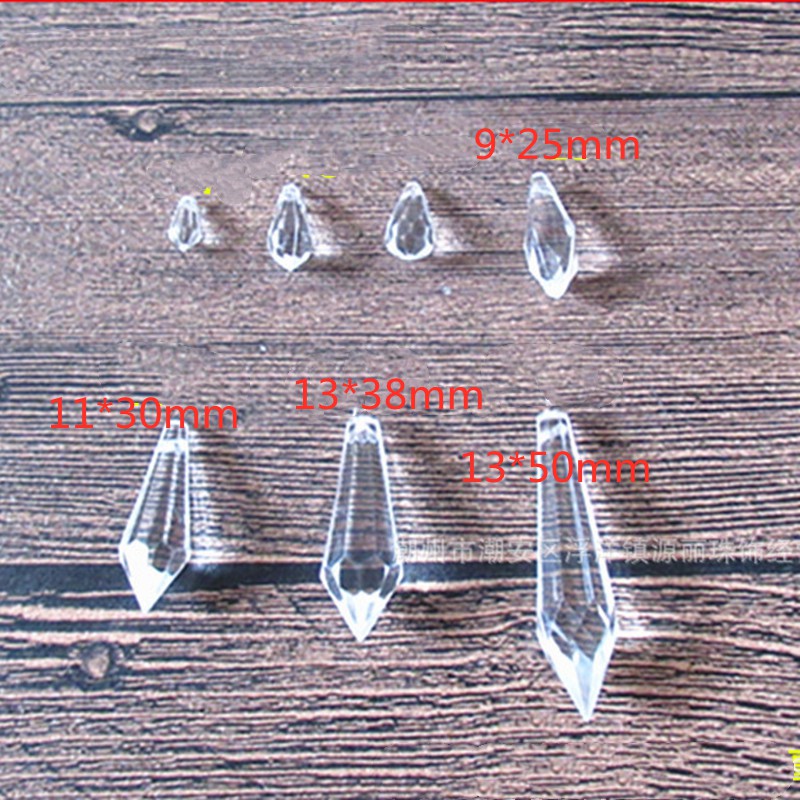 Thời Trang Chuỗi Hạt Cườm acrylic Hình Giọt Nước Màu Trắng Trong Suốt Kích Thước y1049