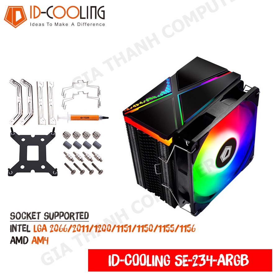 Tản Nhiệt CPU ID-COOLING SE-234-ARGB Đồng Bộ LED 12V Siêu Đẹp Hiệu Năng Cao