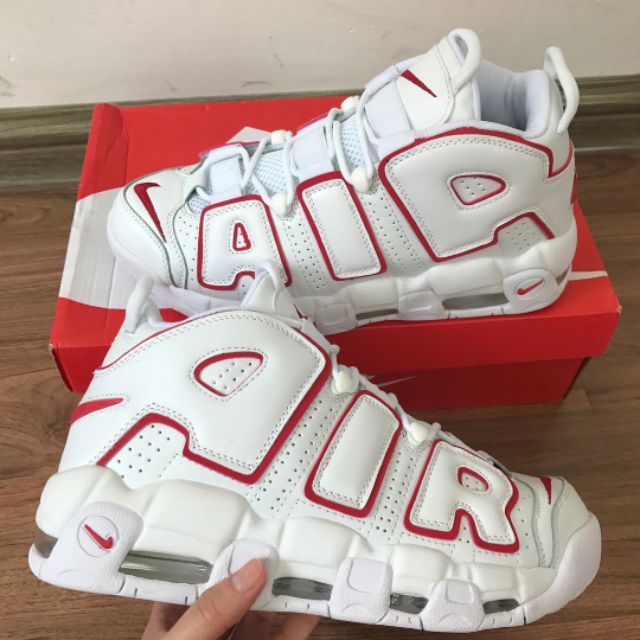 [FULLBOX] Giày thể thao Nike Air More Uptempo White Red Trắng đỏ