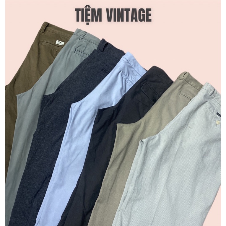 Quần khaki ống suông nam nữ vintage hàng secondhand tuyển nhật hàn có bigsize