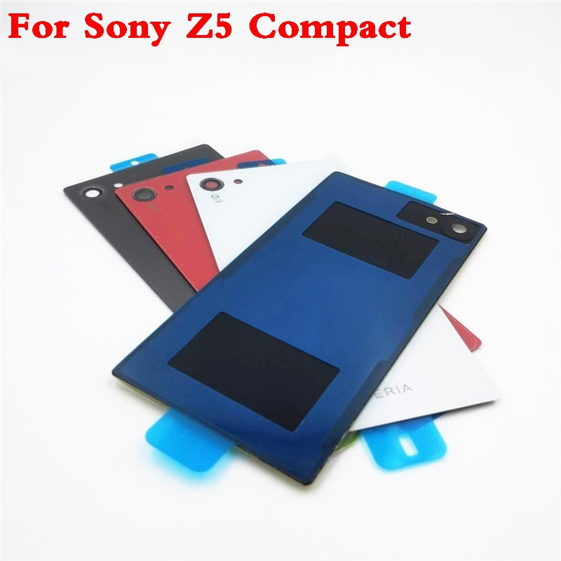 For Sony Xperia Z5 Compact E5803 E5823 Z5 Mini Cases Glass Battery Housing Cover  With NFC