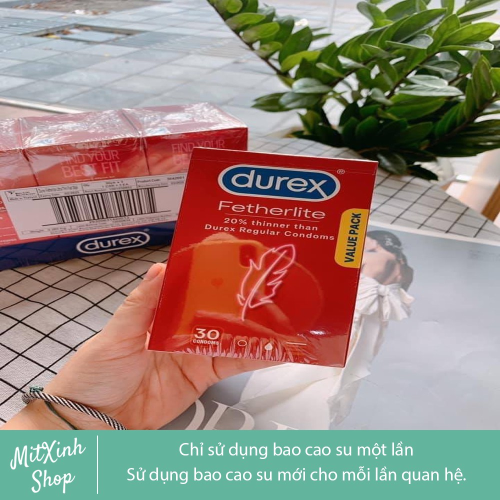 [Che Tên Khi Gửi] Bao cao su siêu mỏng Durex Úc - Durex Fetherlite - Hộp 30 chiếc [Che Tên Khi Gửi]
