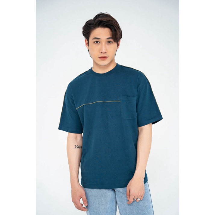 Áo Thun BOO Nam Dáng Loose Vải Cotton Cao Cấp Phối Lé Màu Sắc Cá Tính