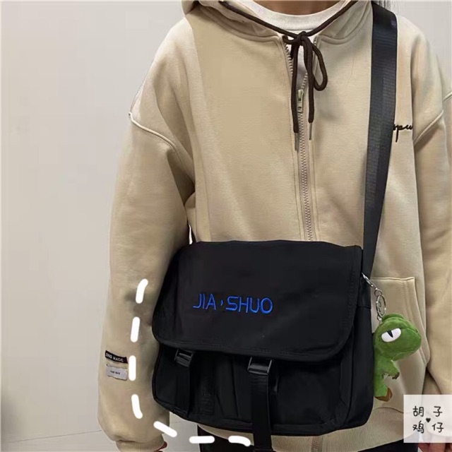 Túi đeo chéo 2 nịt ulzzang unisex cá tính (có sẵn)