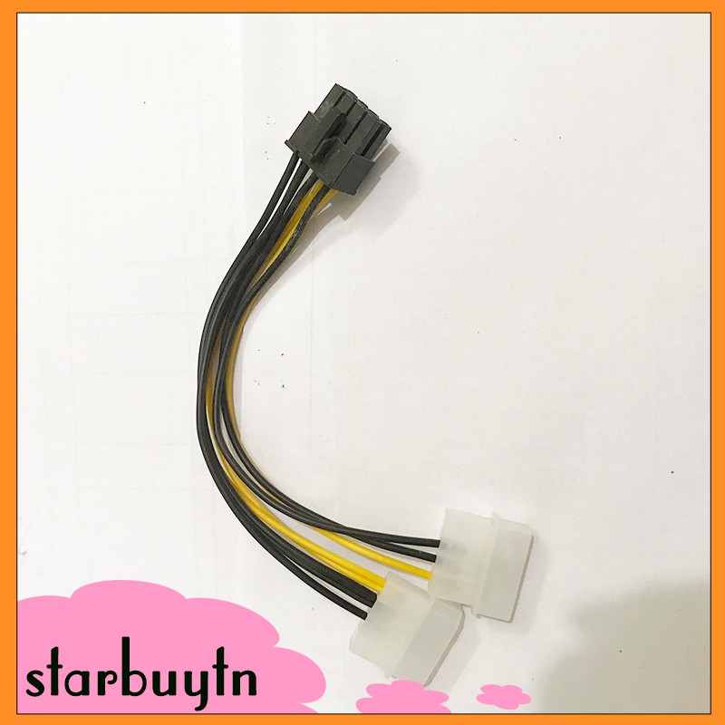 Cáp Nguồn 2 Molex ATA Sang 8 Pin Cho Card Đồ Họa VGA