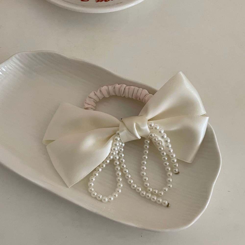 JARRED Dây Cột Tóc Đuôi Ngựa Bằng Satin Đính Nơ Phong Cách Hàn Quốc Thanh Lịch