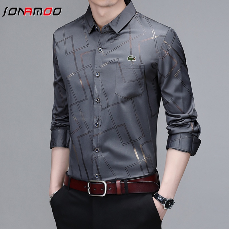 Áo sơ mi tay dài phong cách Hàn Quốc 5 màu tùy chọn cho nam