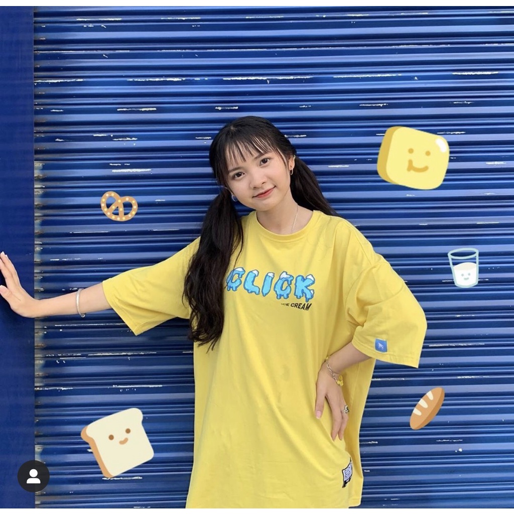 Áo Thun Click Cây Kem nam nữ from rộng unisex cao cấp bền màu 1Kenz