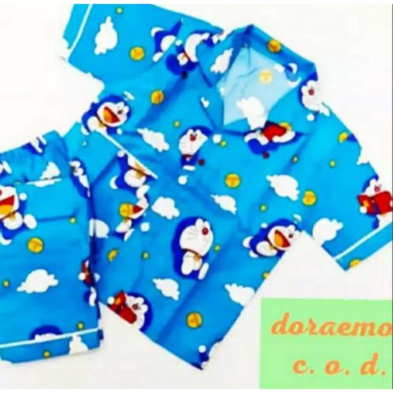 Bộ Đồ Ngủ 2 Món In Hình Doraemon Dễ Thương Cho Nam / Nữ