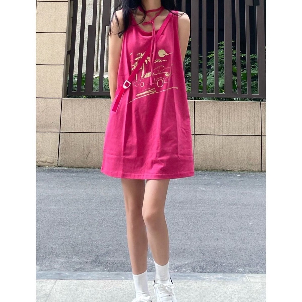 Đầm Thun Dáng Dài Rộng Không Tay Phong Cách Hàn Quốc Thời Trang Mùa Hè Hàng Mới Dành Cho Bạn Nữ