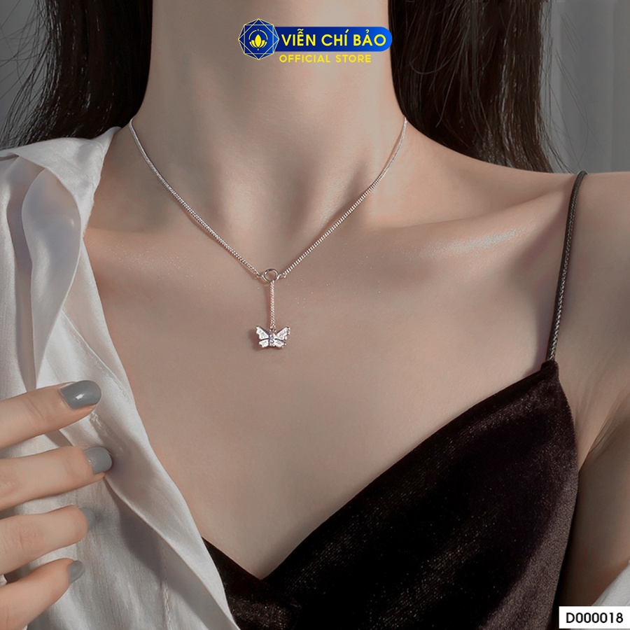 Dây chuyền bạc nữ cánh bướm dáng dài chất liệu bạc 925 thời trang phụ kiện trang sức Viễn Chí Bảo D000018