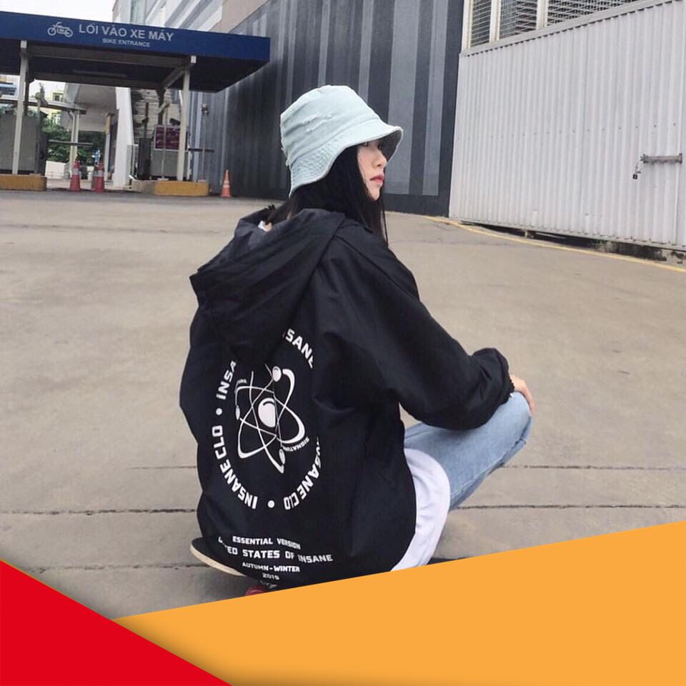 Áo Khoác Dù In Biểu Tượng Insane-Clo Năng Động