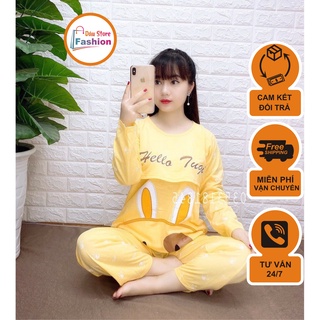 Bộ bầu - bộ sau sinh - cho con bú - chất liệu cotton ( tai thỏ - QDTD  )