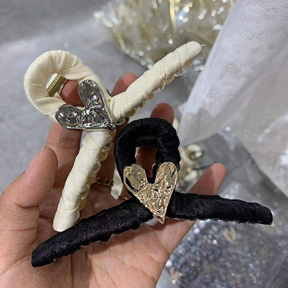 Kẹp Tóc Càng Cua 15H Bằng Vải Họa Tiết Hình Học Đơn Giản Thời Trang Thu Đông Cho Nữ