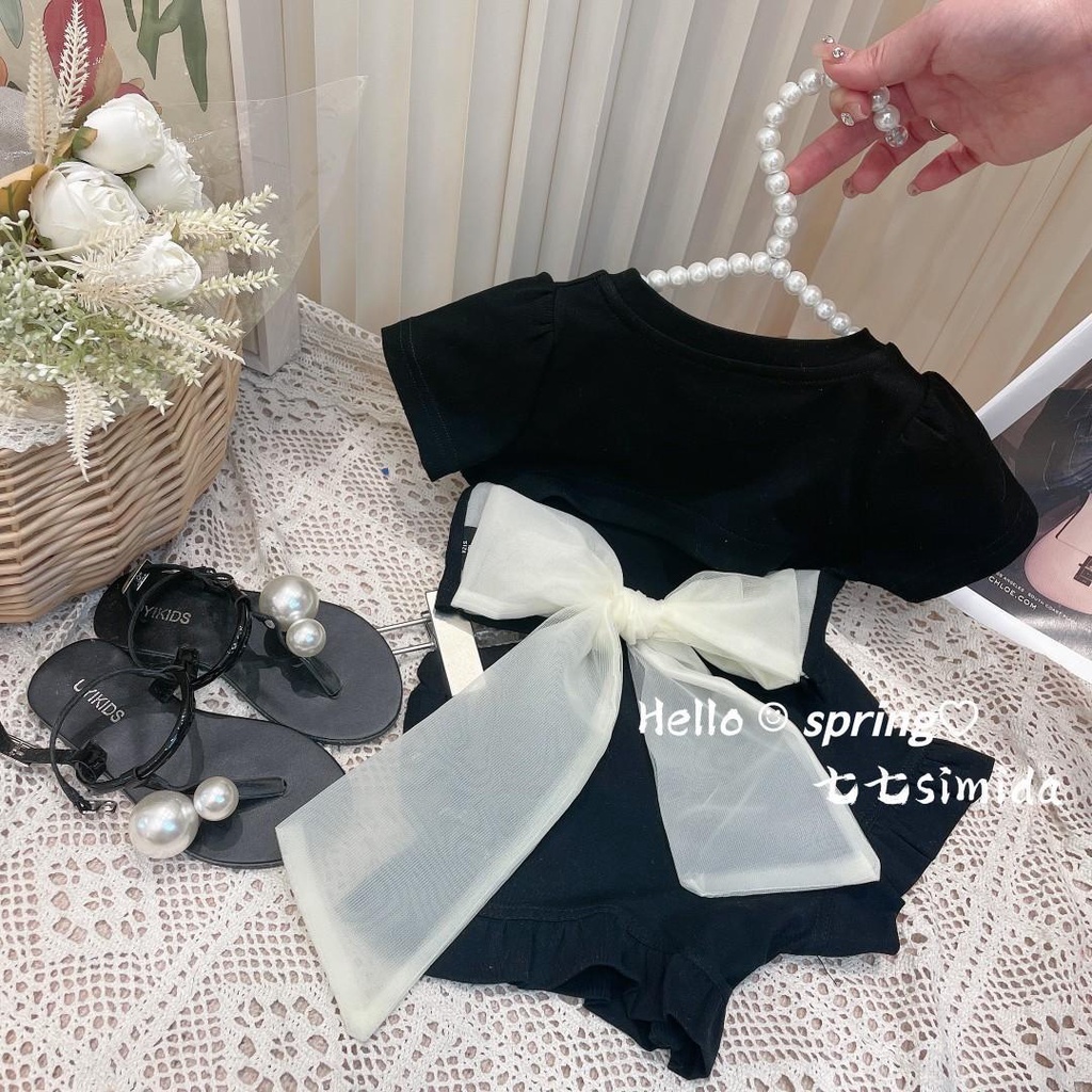 Hàng Mới Về Set Áo Thun + Quần Short 5 Món Thời Trang Mùa Hè Phong Cách Hàn Quốc Cho Bé Gái