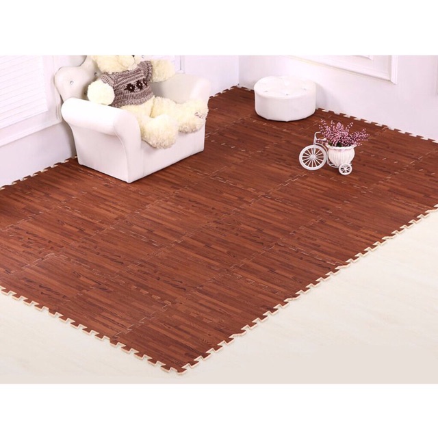 Thảm xốp lót sàn vân gỗ Âu Lạc cho bé ghép miếng chống trơn trượt 42x42cm (tấm lẻ)