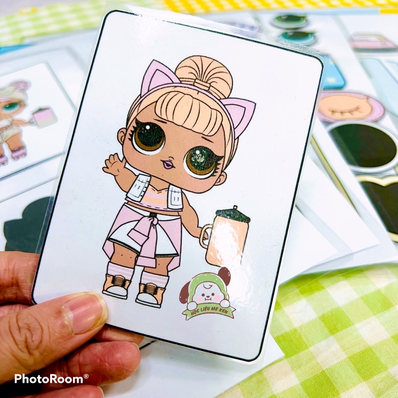 - Bộ sưu tập thời trang Lol suprise, học liệu bóc dán thay quần áo búp bê, montessori