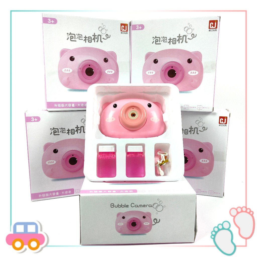 Máy chụp ảnh thổi bong bóng xà phòng chú heo phát nhạc Doli Kids