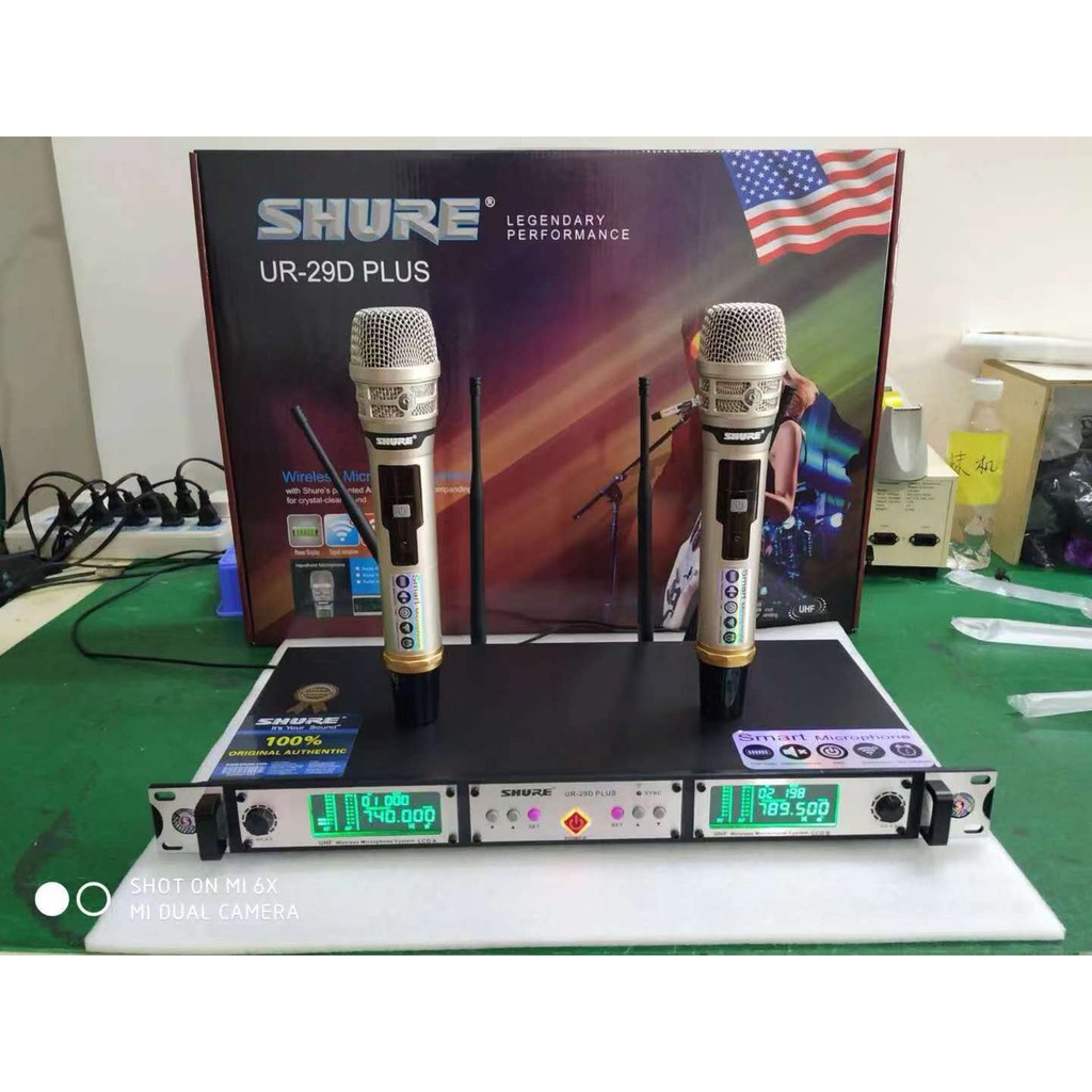 Micro không dây cao cấp SHURE UR-29D PLUS-MAIN 4 râu điểu chỉnh được 200 tầng số, chất lượng cao bảo hành 12 tháng