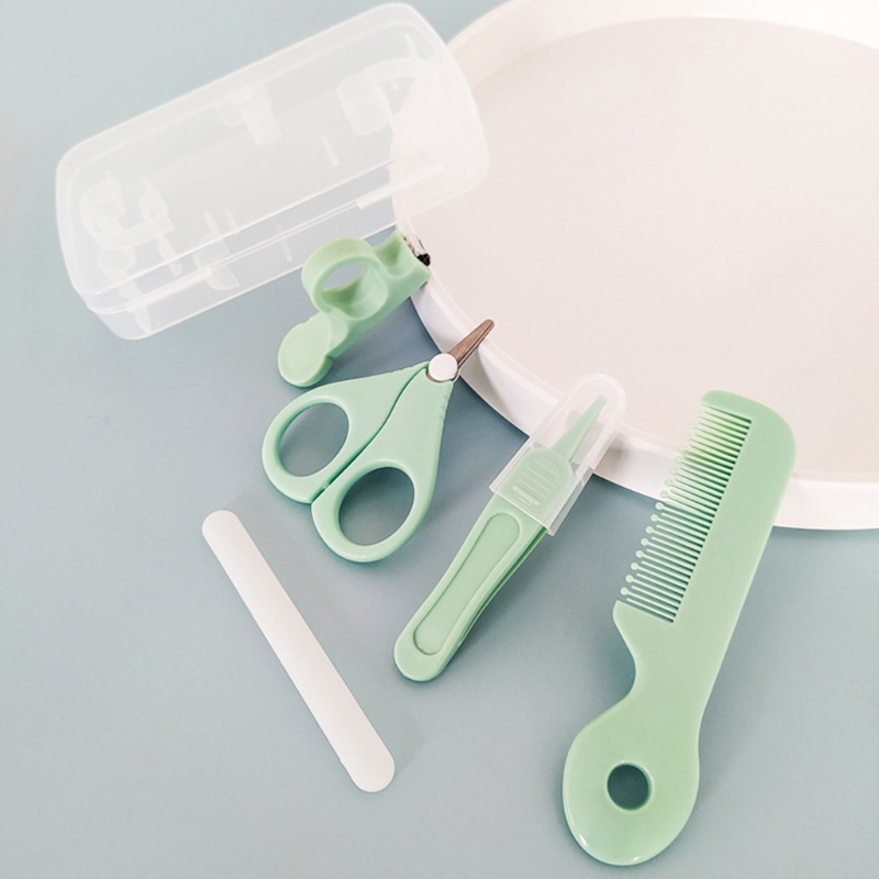 [Hàng mới về] Bộ 5 dụng cụ chăm sóc móng và tóc hàng ngày cho bé gồm kềm cắt móng lược chải tóc và dụng cụ vệ sinh mũi
