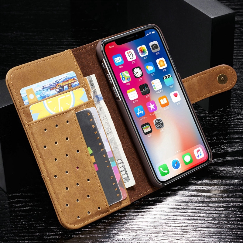 Bao da điện thoại PU có nắp lật và ngăn đựng thẻ cho IPhone 11 Pro X XS Max SE 2020 XR 6 6s 7 8 Plus | BigBuy360 - bigbuy360.vn