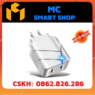 Củ sạc nhanh 3a, cốc sạc nhanh 28w, bộ sạc nhanh 2 cổng 5v moxom