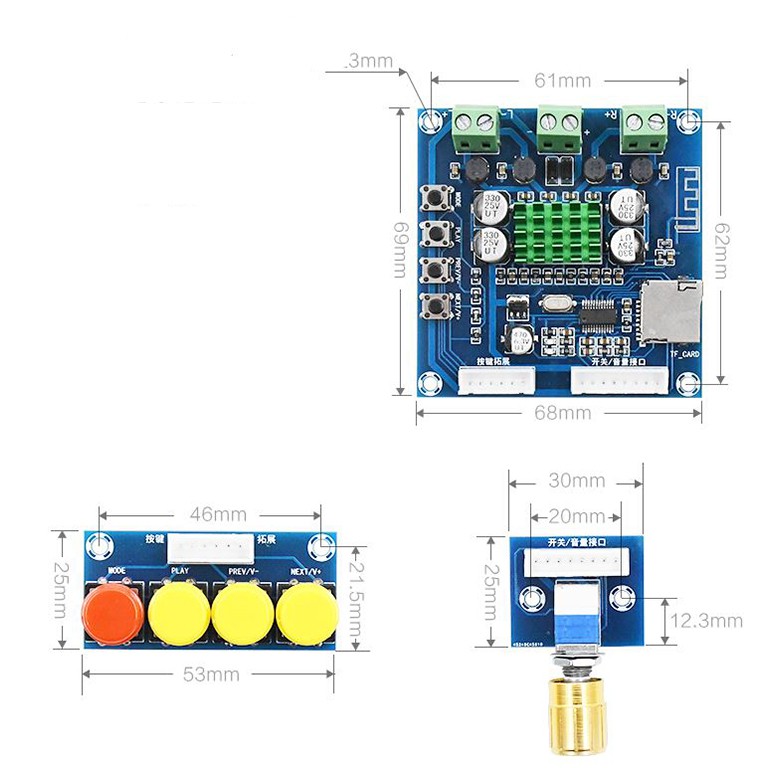 Mạch Âm Thanh Bluetooth Class D TPA3116 2X30W .