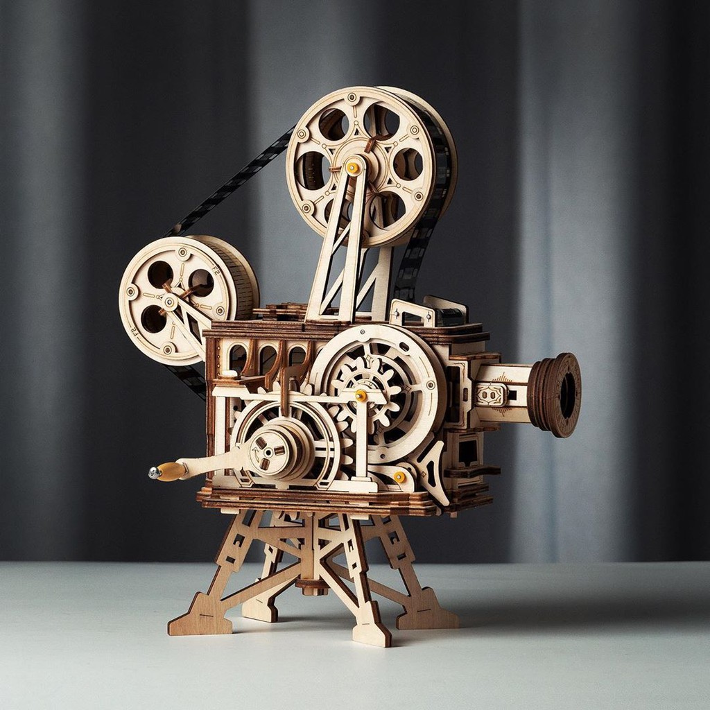 [BẢN XUẤT KHẨU TIẾNG ANH] Đồ chơi lắp ráp gỗ 3D Mô hình Cơ Động học Máy Chiếu Phim Vitascope LK601 Robotime