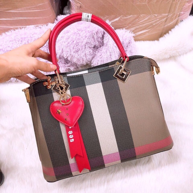 Túi xách công sở kẻ hàng cao cấp