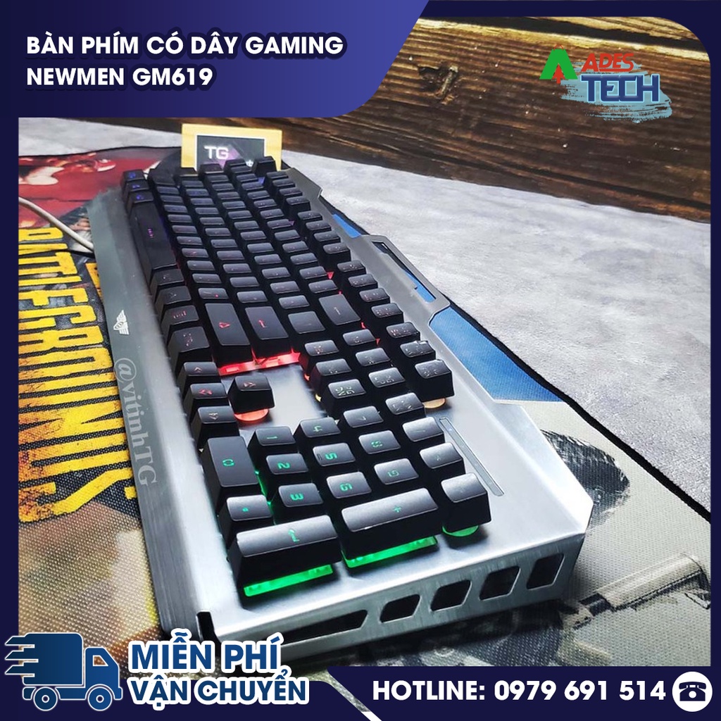 Bàn phím có dây Gaming NEWMEN GM619 , cổng USB Hàng chính hãng