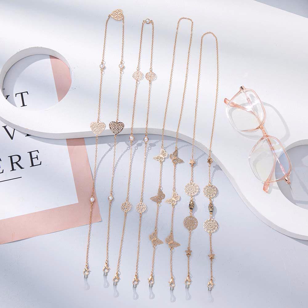 Dây Đeo Mắt Kính Hình Tròn / Trái Tim / Bướm Rỗng Chống Thất Lạc Thời Trang Cho Nữ