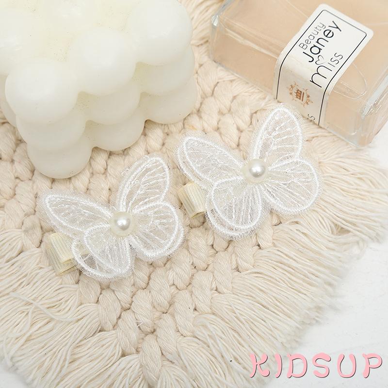 Kẹp tóc hình bươm bướm đính ngọc trai xinh xắn dễ thương cho bé gái