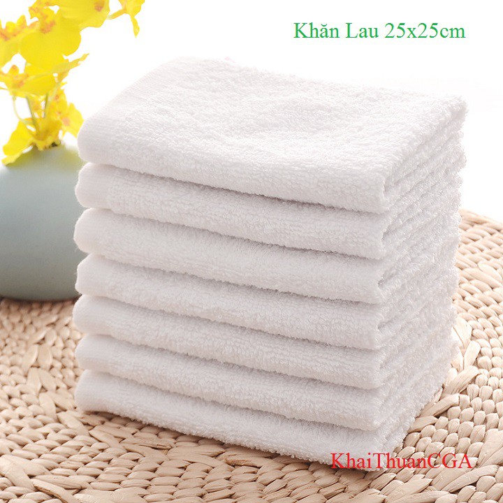 Khăn Lau  100% Cotton Kích Thước 25x25cm