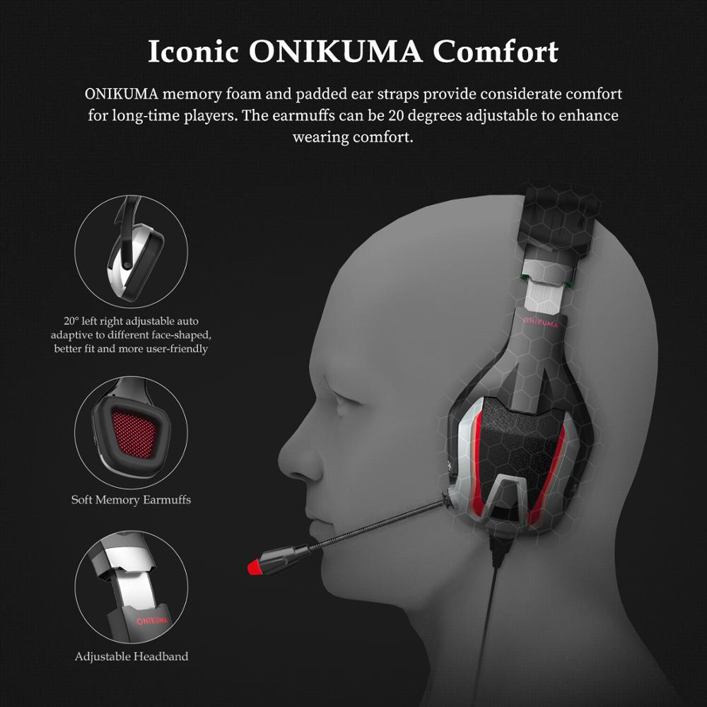 ONIKUMA K12 USB Gaming Headset HD Stereo Noise Canceling Headphone With Plugable Mic For PS4 XBox PC Computer Laptop Phone Gamer