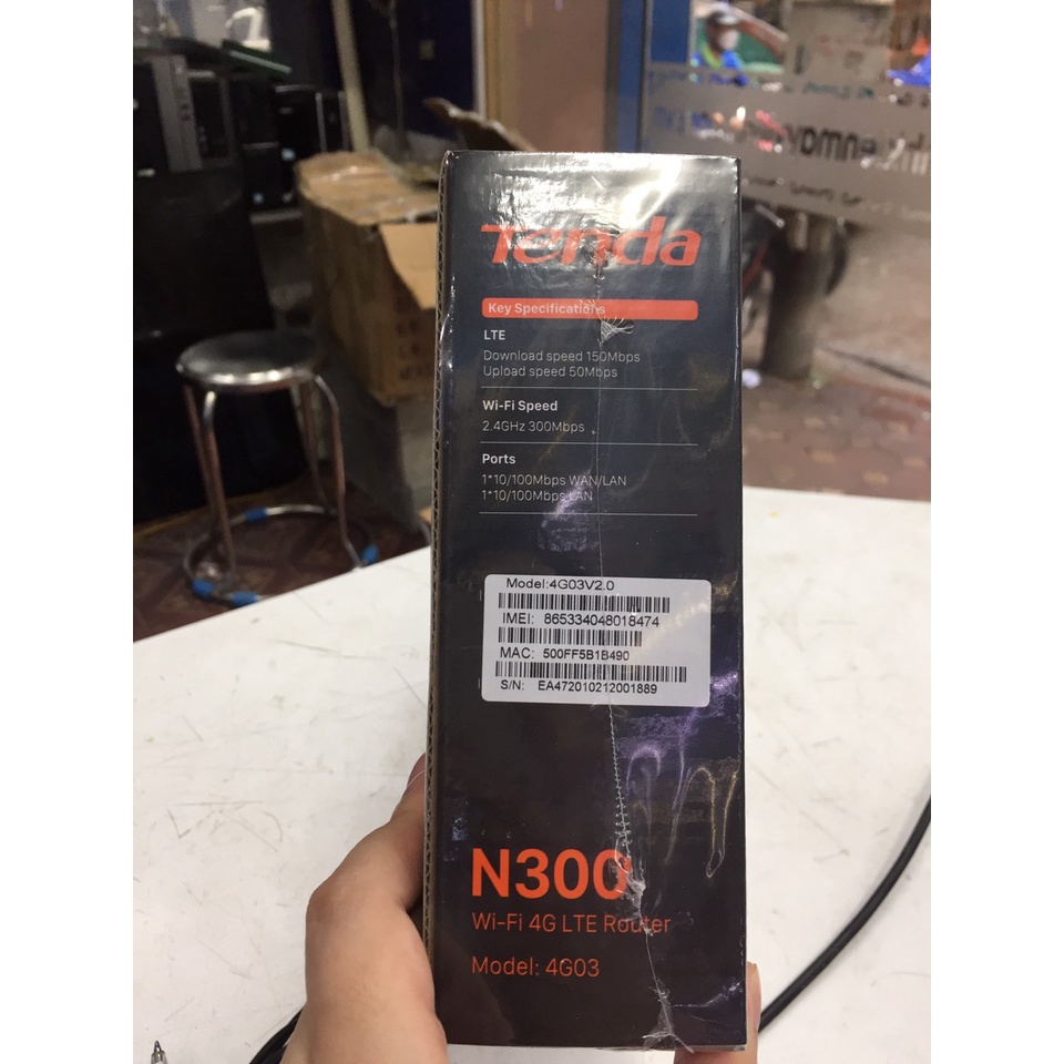Bộ Phát Wifi 4G LTE Tenda 4G03 Chuẩn N300 - Hàng Chính Hãng
