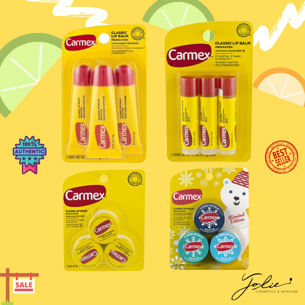 Son dưỡng môi Carmex dạng thỏi/tuýp/hũ - Everyday Protecting Lip Balm SPF 15