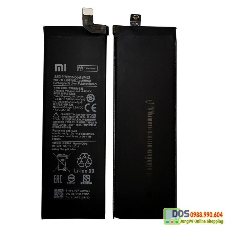 Pin xiaomi mi note 10 lite chính hãng, thay pin điện thoại xiaomi mi note 10 lite