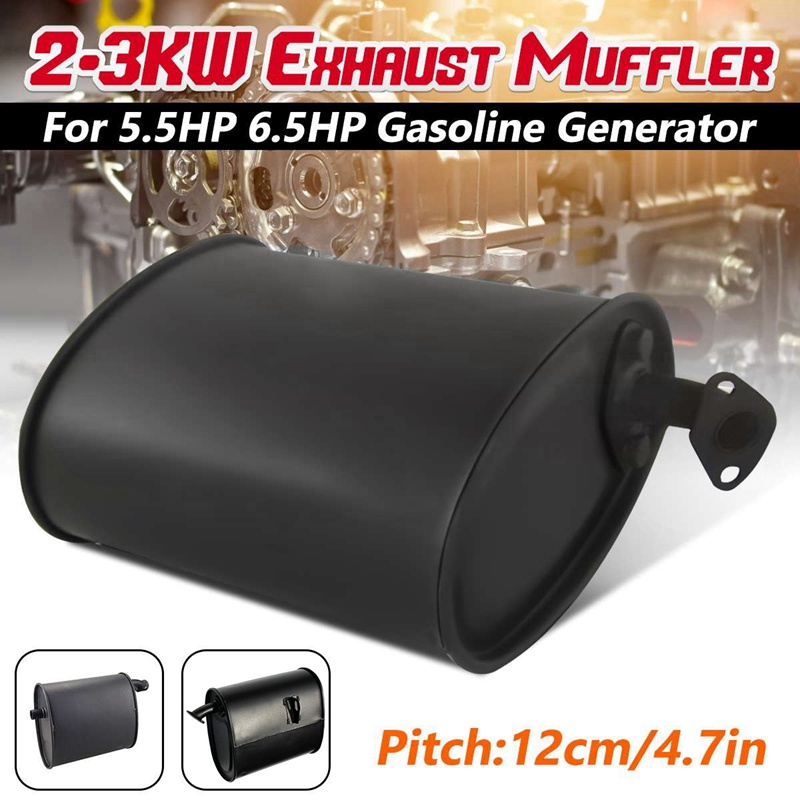 Ống giảm thanh xả khí ga 2-3KW màu đen dành cho máy phát điện xăng 5.5HP 6.5HP 3500W 4000W