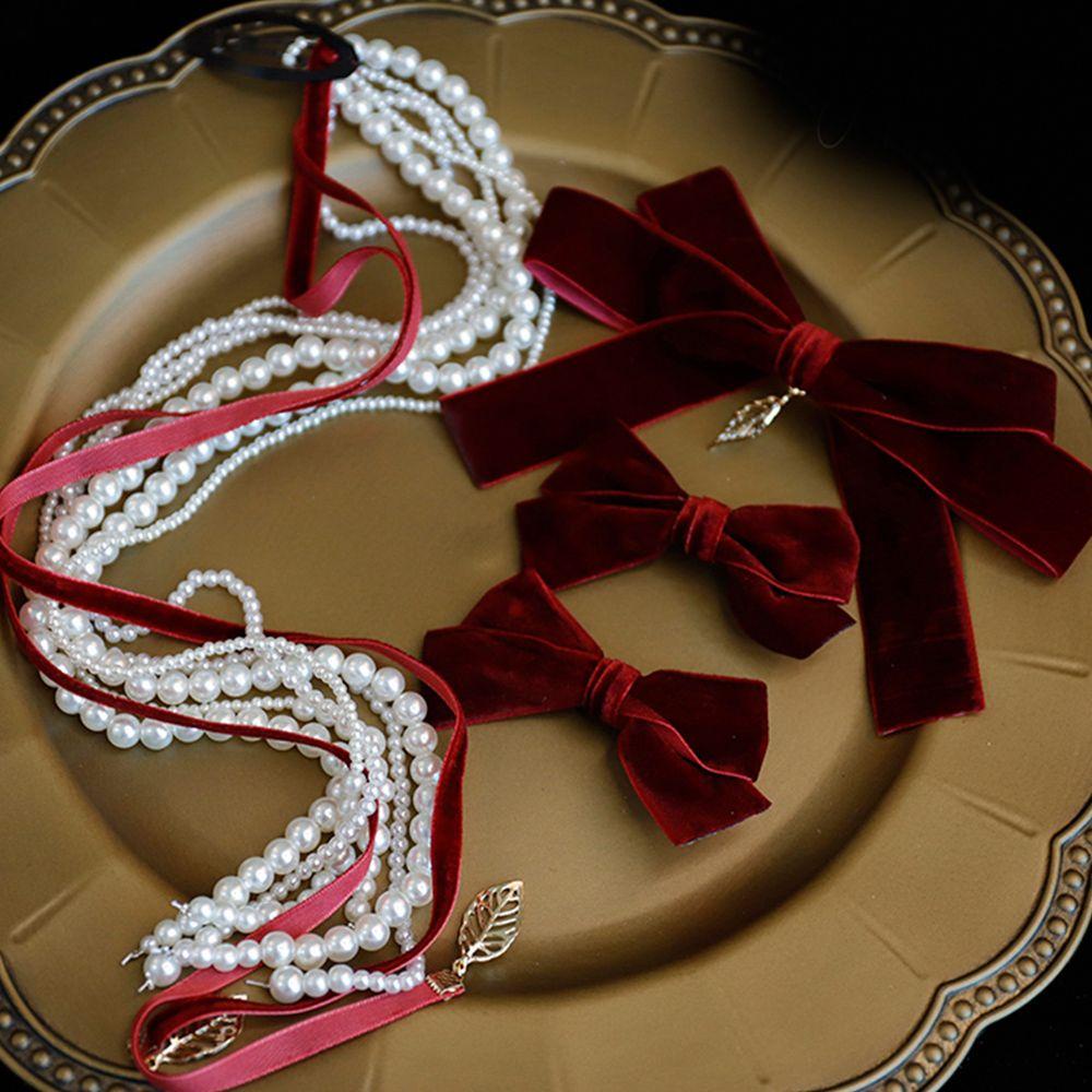 Kẹp Tóc Nơ Tua Rua Phong Cách Retro Cho Cô Dâu