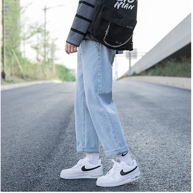 Quần Jean Baggy Ống Suông Rộng nam nữ TR03 - Phong cách HÀN QUỐC - PATADOSHOP - FREESHIP